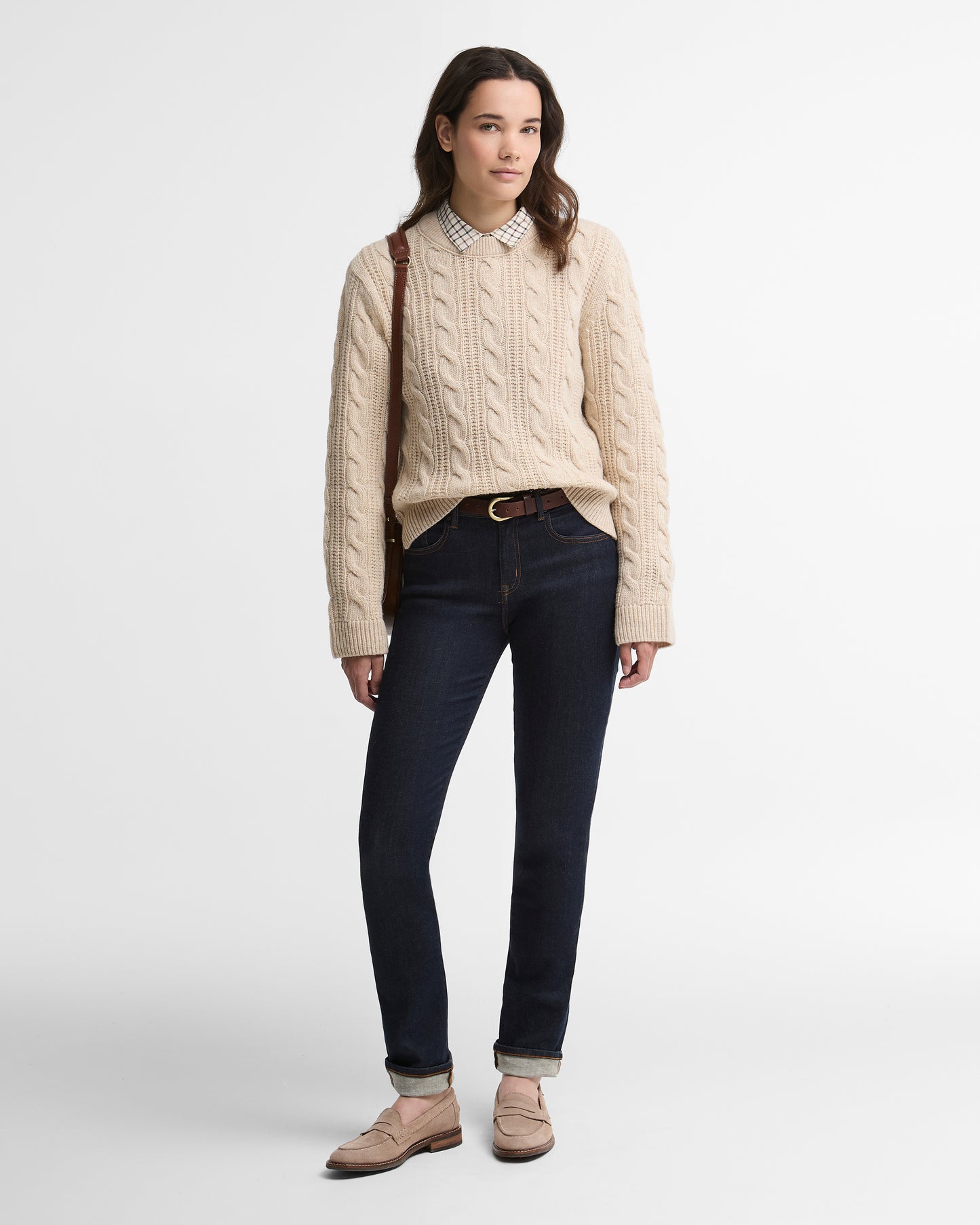 Joan Cropped Cable Knit Jumper