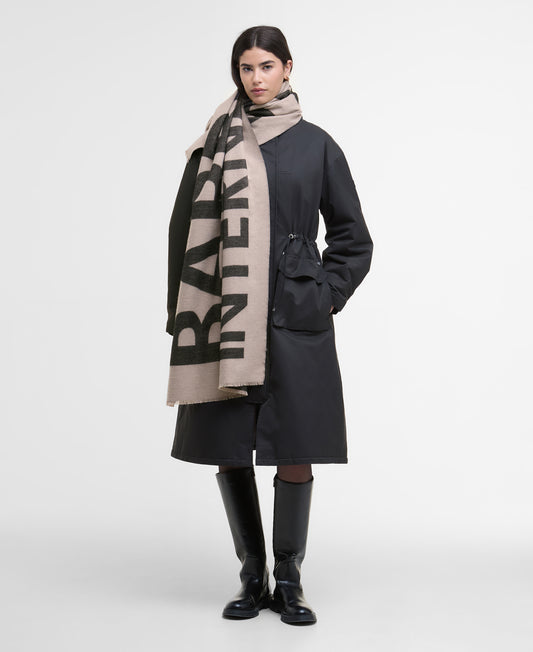Milla Logo Scarf - Oat/Black