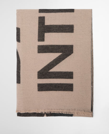 Milla Logo Scarf - Oat/Black