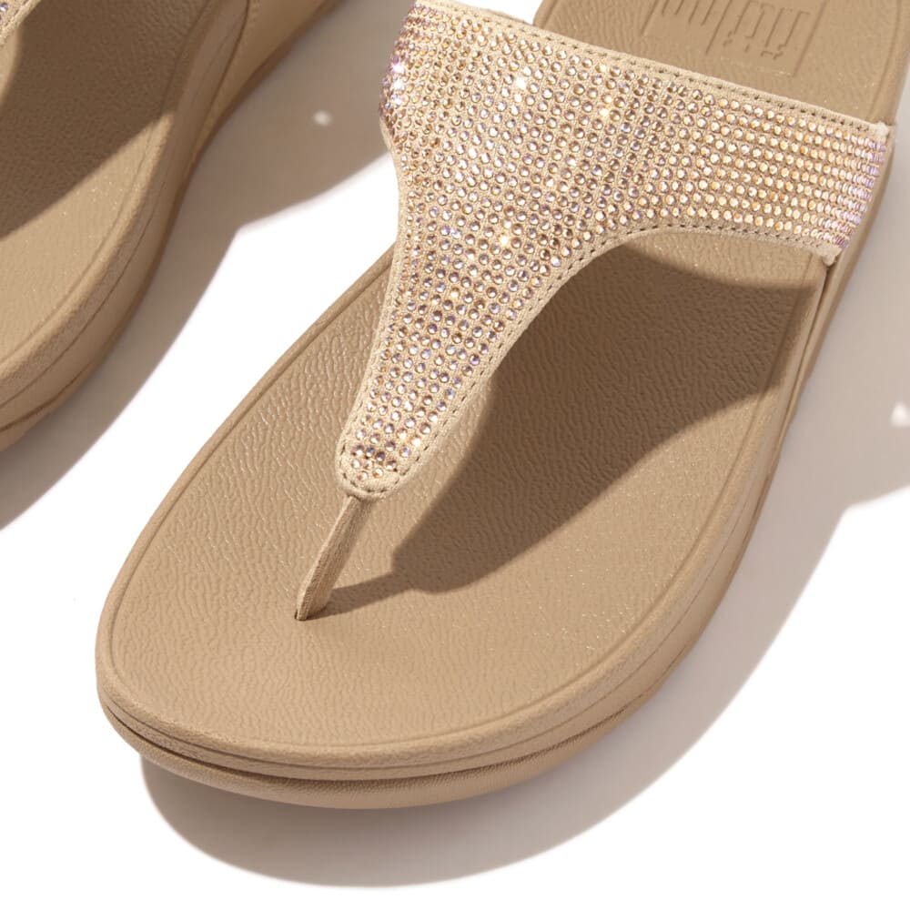 Lulu Crystal Embellished Toe-Post Sandal