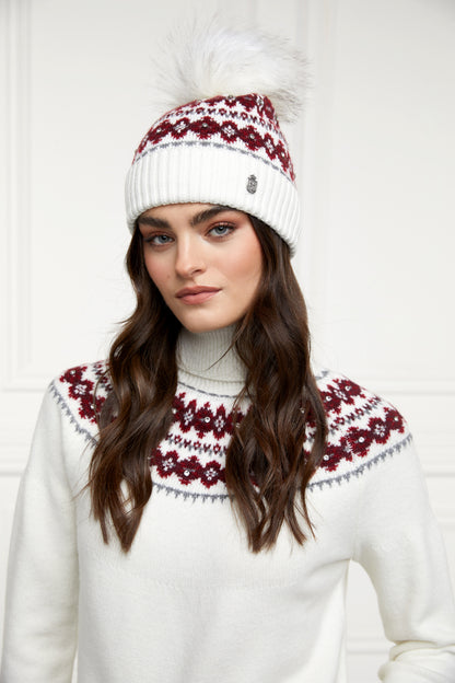 Jennifer Fairisle Bobble Hat (Natural)
