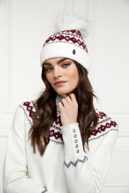 Jennifer Fairisle Bobble Hat (Natural)