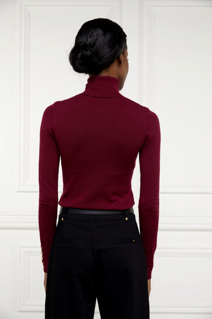 Buttoned Knit Roll Neck