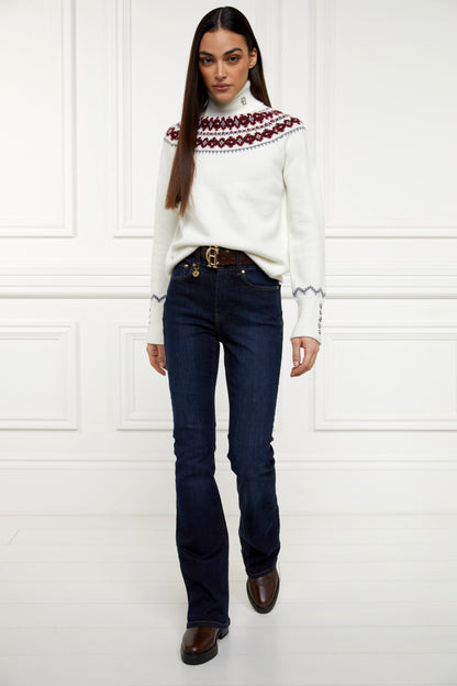 Jennifer Fairisle Roll Neck Knit (Natural)