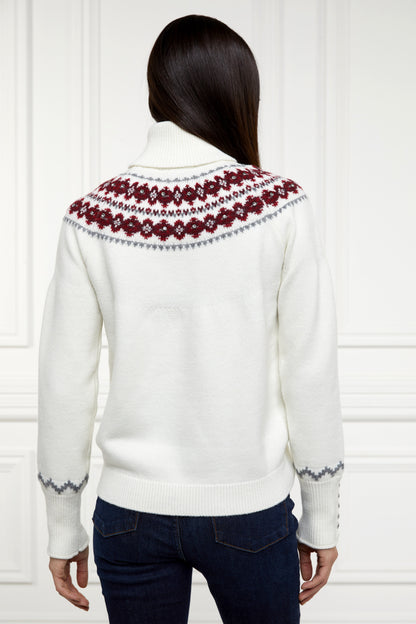 Jennifer Fairisle Roll Neck Knit (Natural)
