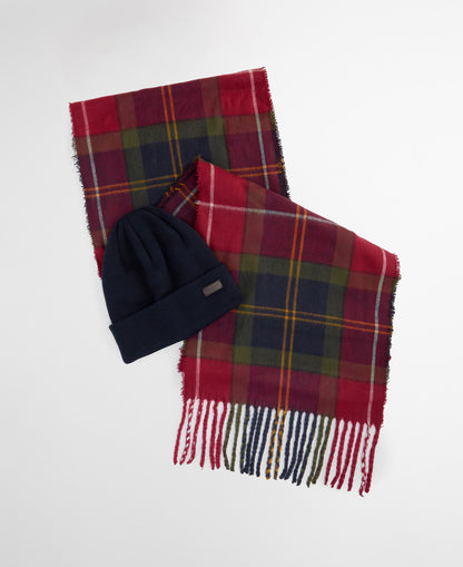 Swinton Beanie & Scarf Set - Winterberry Tartan