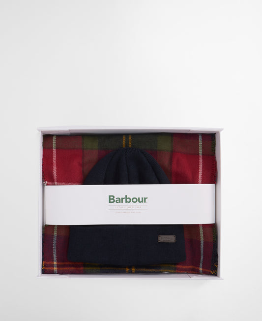 Swinton Beanie & Scarf Set - Winterberry Tartan
