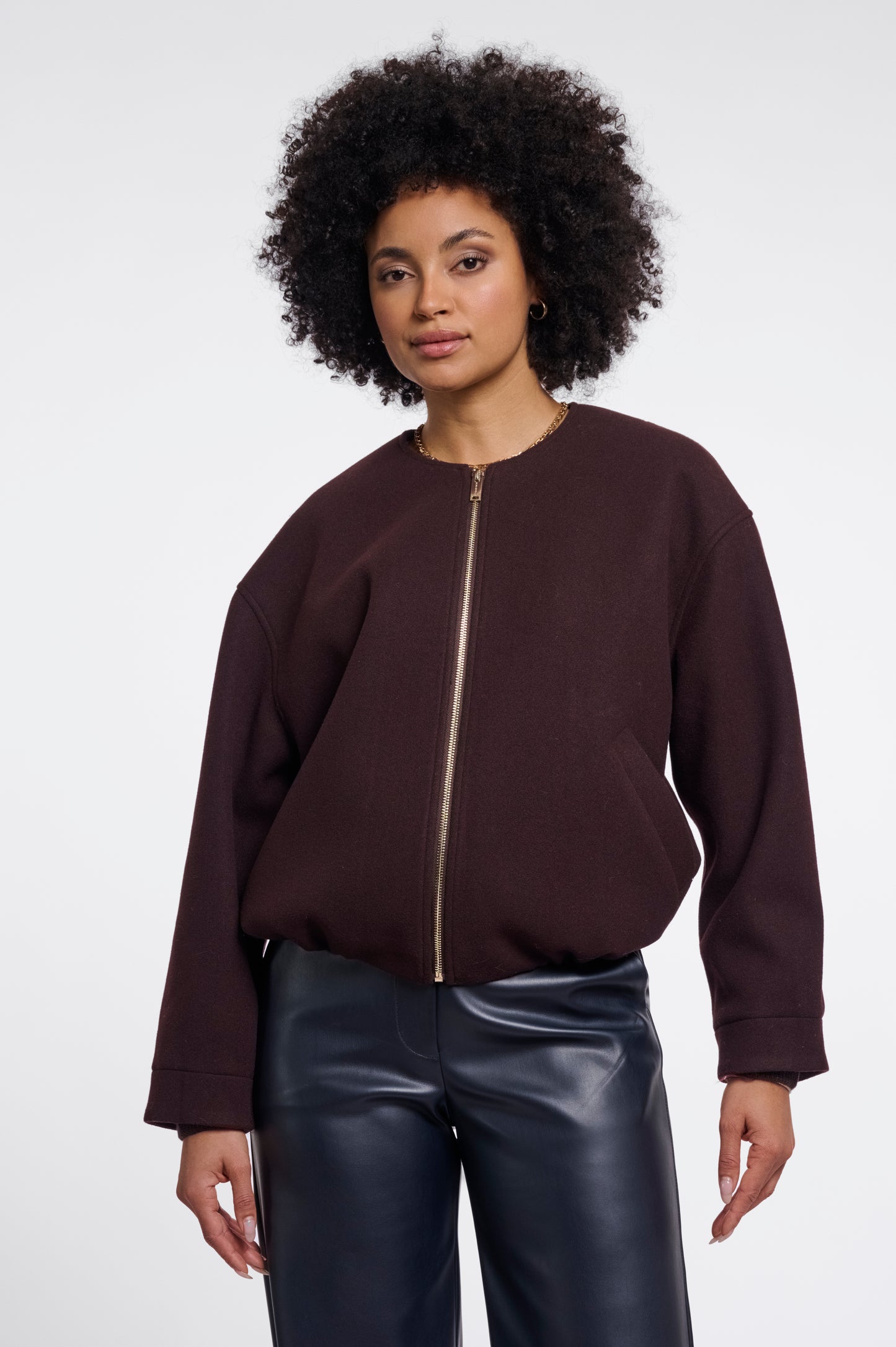 Bomber Jacket with Collar