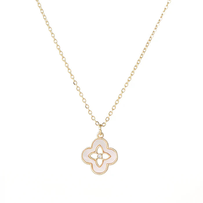 Gold Plated Mother Of Pearl Necklace