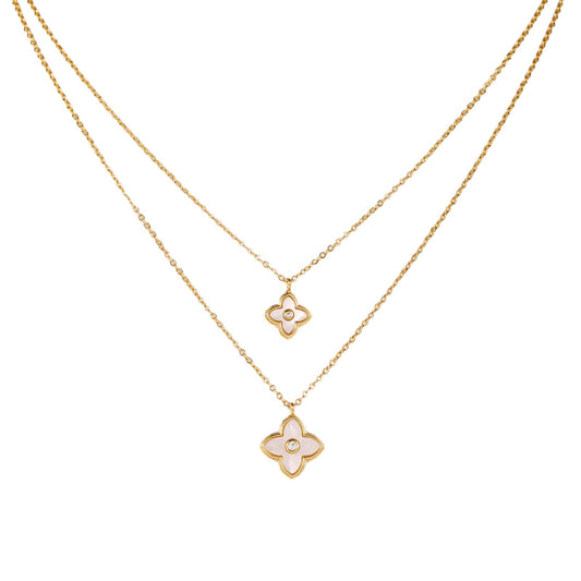 GOLD PLATED NECKLACE WITH CUBIC ZIRCONIA STONES