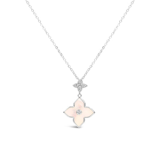 Silver Plated Necklace With Cubic Zirconia Stones
