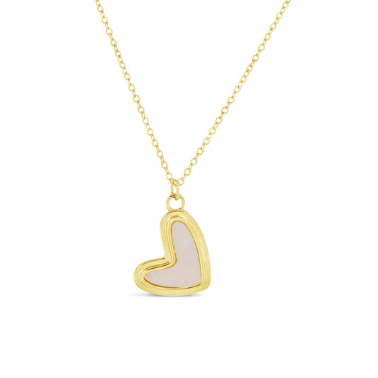 18K Gold Plated Necklace With Mother Of Pearl