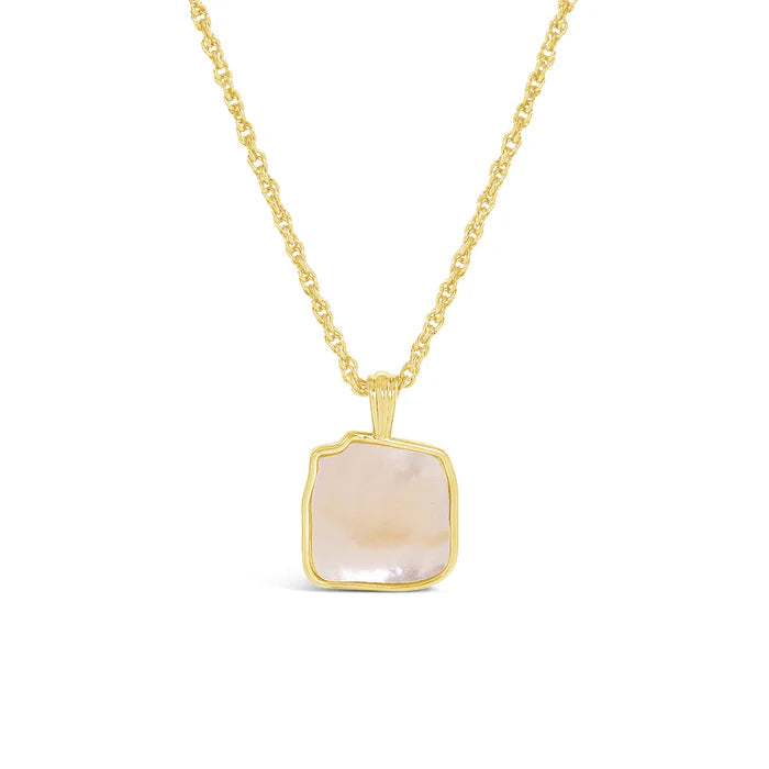 18K Gold Plated Necklace With Mother Of Pearl