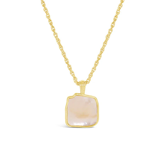 18K Gold Plated Necklace With Mother Of Pearl