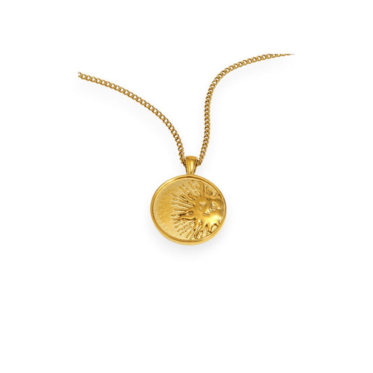 Double Sided Sun & Moon Charm Pendant