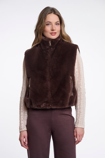 Short Faux Fur Waistcoat