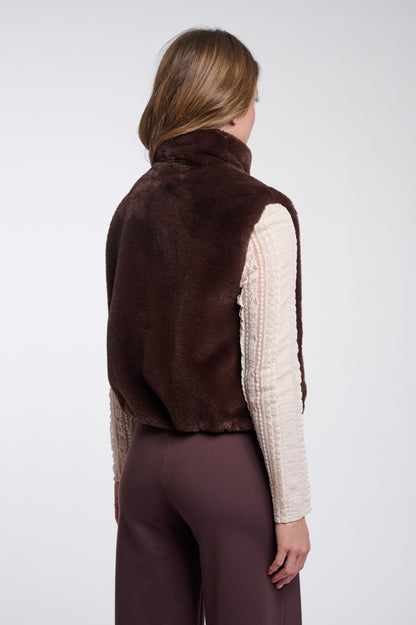 Short Faux Fur Waistcoat