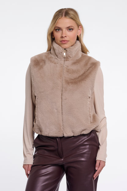 Short Faux Fur Waistcoat