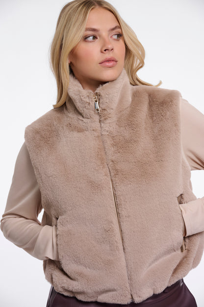 Short Faux Fur Waistcoat
