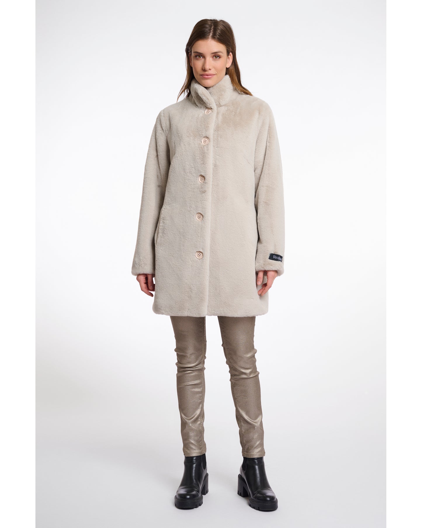 Single Breasted Fake Fur coat