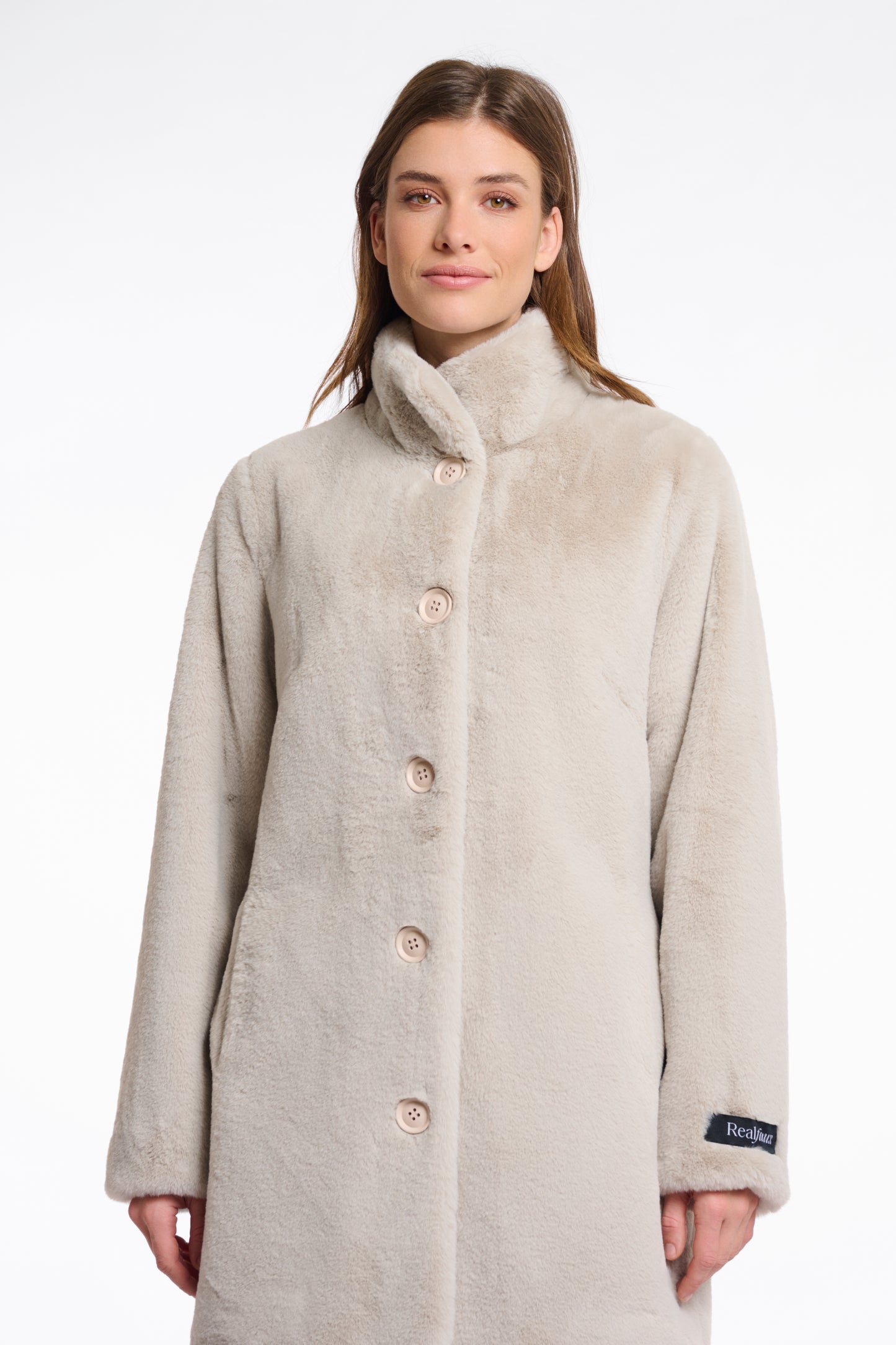 Single Breasted Fake Fur coat