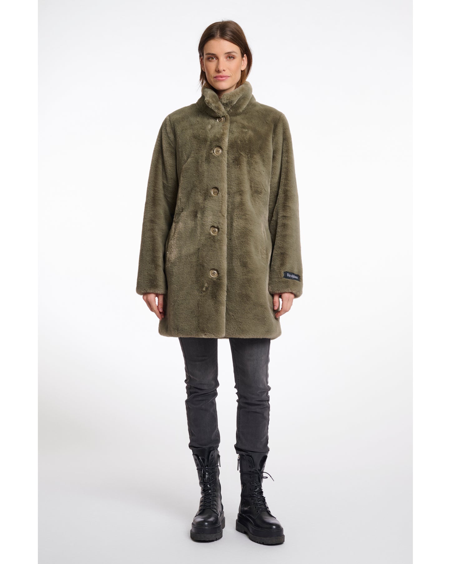 Single Breasted Fake Fur coat