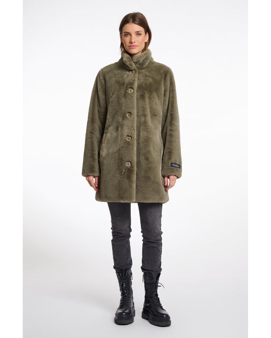 Single Breasted Fake Fur coat