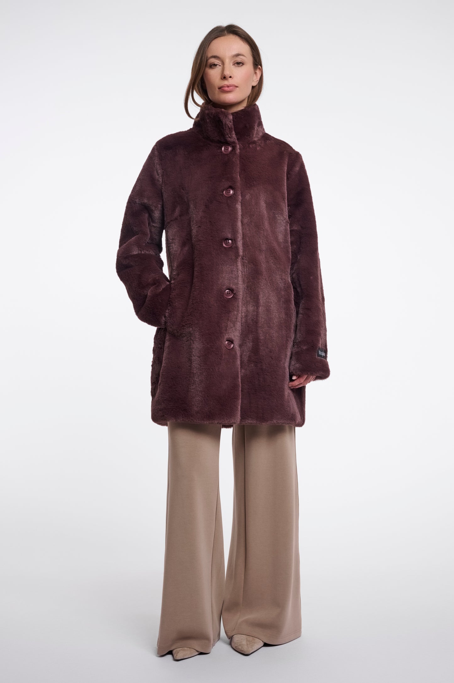 Single Breasted Faux Fur Coat
