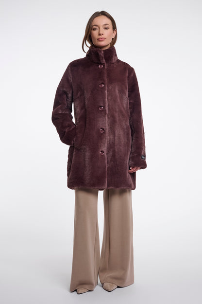 Single Breasted Faux Fur Coat