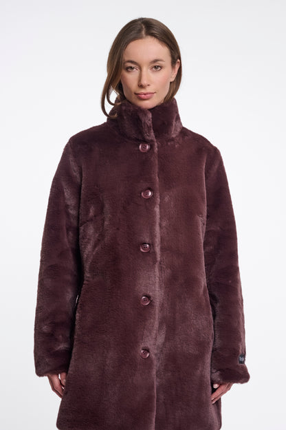 Single Breasted Faux Fur Coat