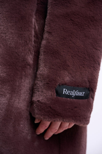 Single Breasted Faux Fur Coat