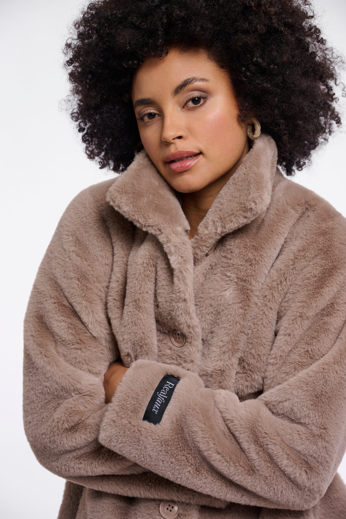 Single Breasted Faux Fur Coat