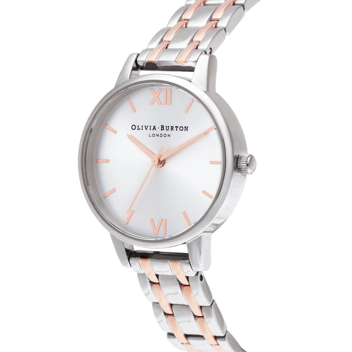 The England 30mm Silver & Carnation Gold Bracelet Watch
