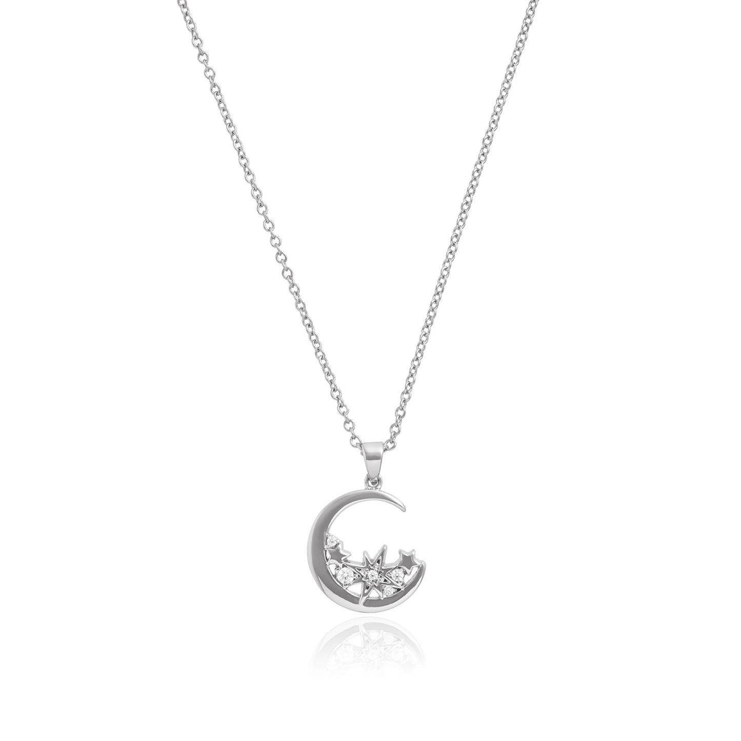 Celestial Silver Moon Necklace