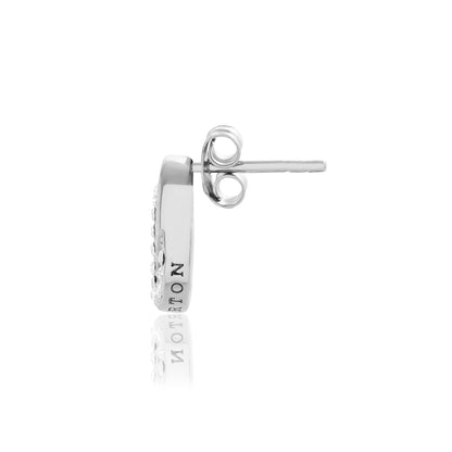 Classic Silver Interlink Drop Stud Earrings