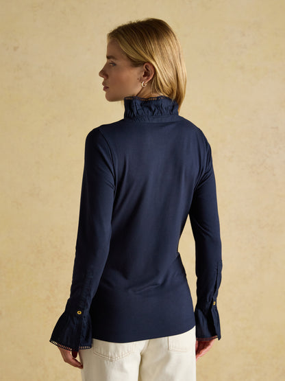 Kate Long Sleeve Frilled Neck Top