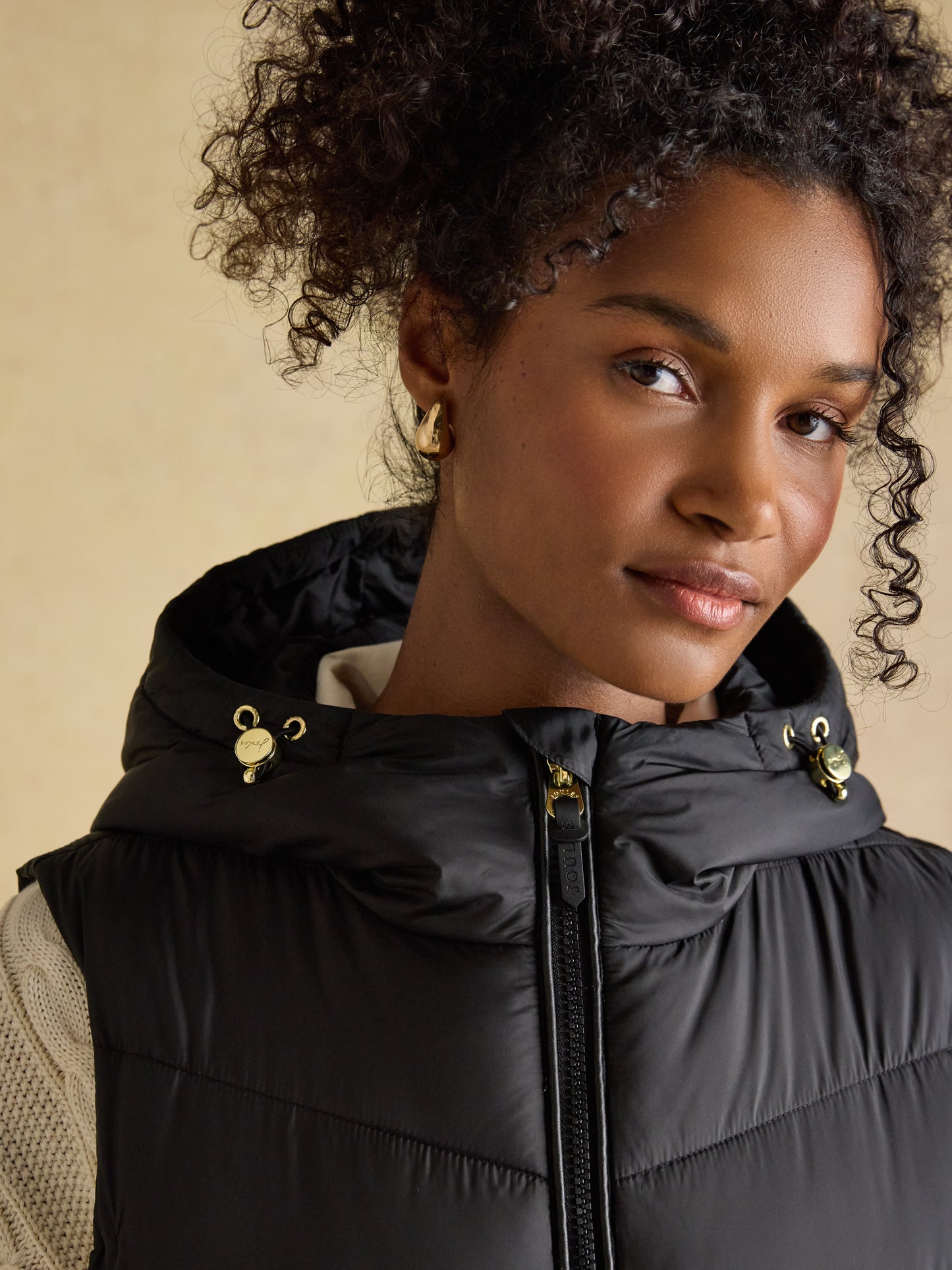 Moorsdale Black Longline Showerproof Padded Gilet with Hood