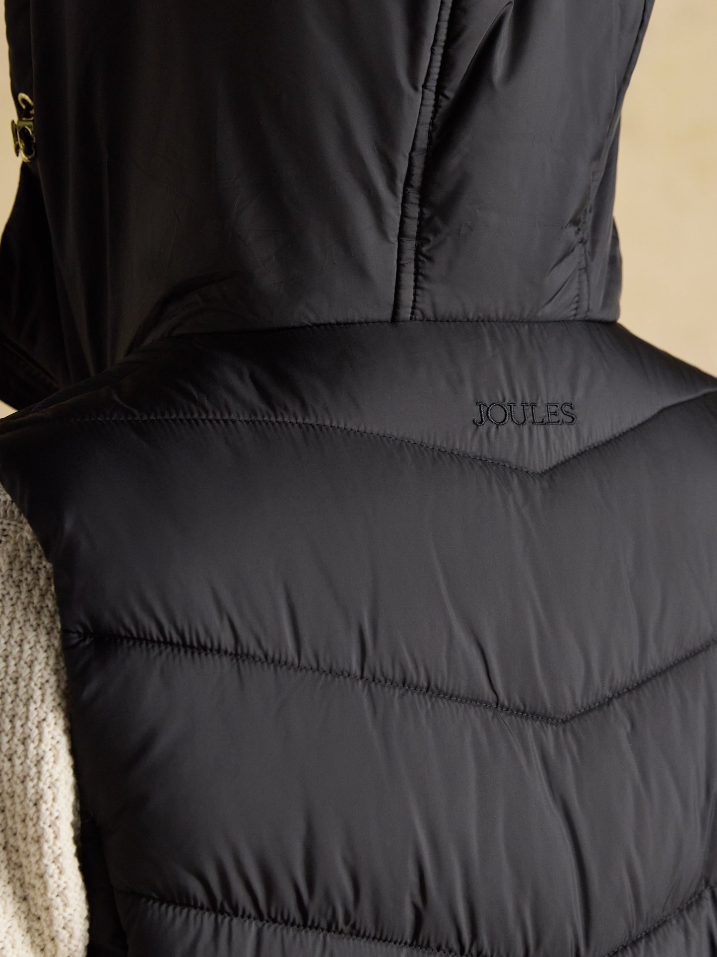Moorsdale Black Longline Showerproof Padded Gilet with Hood