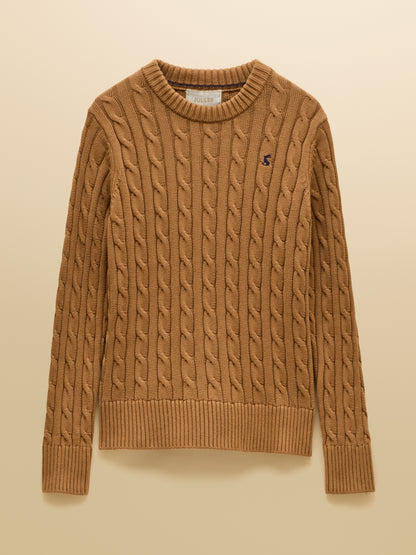 Classic Cable Cotton Crew Neck Jumper