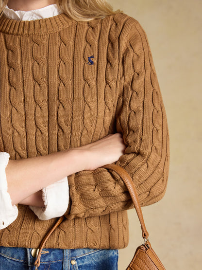 Classic Cable Cotton Crew Neck Jumper