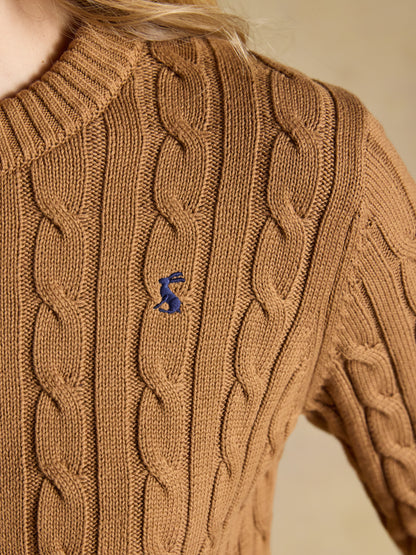 Classic Cable Cotton Crew Neck Jumper