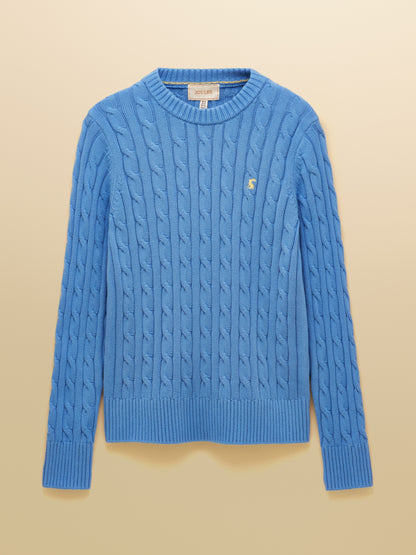 Classic Cable Cotton Crew Neck Jumper