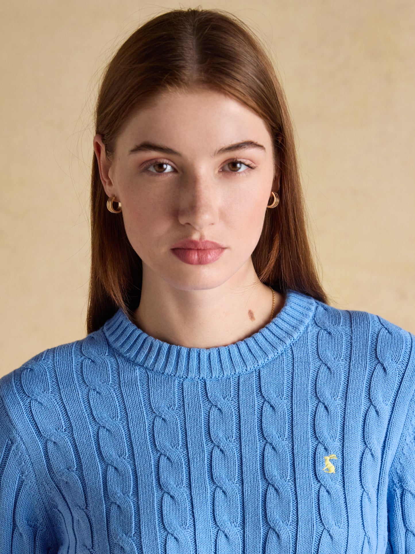 Classic Cable Cotton Crew Neck Jumper