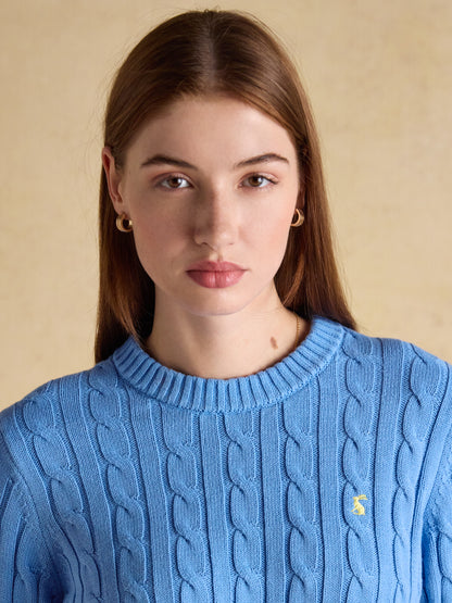 Classic Cable Cotton Crew Neck Jumper