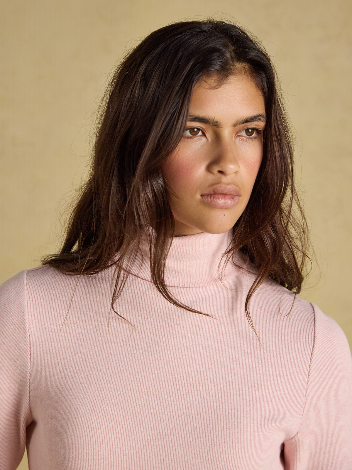 Warm Handle Rib Roll Neck