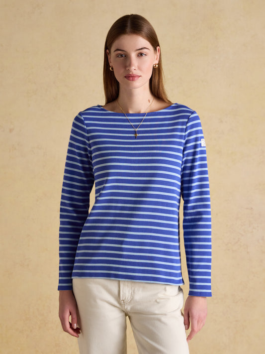 New Harbour Striped Boat Neck Breton Top