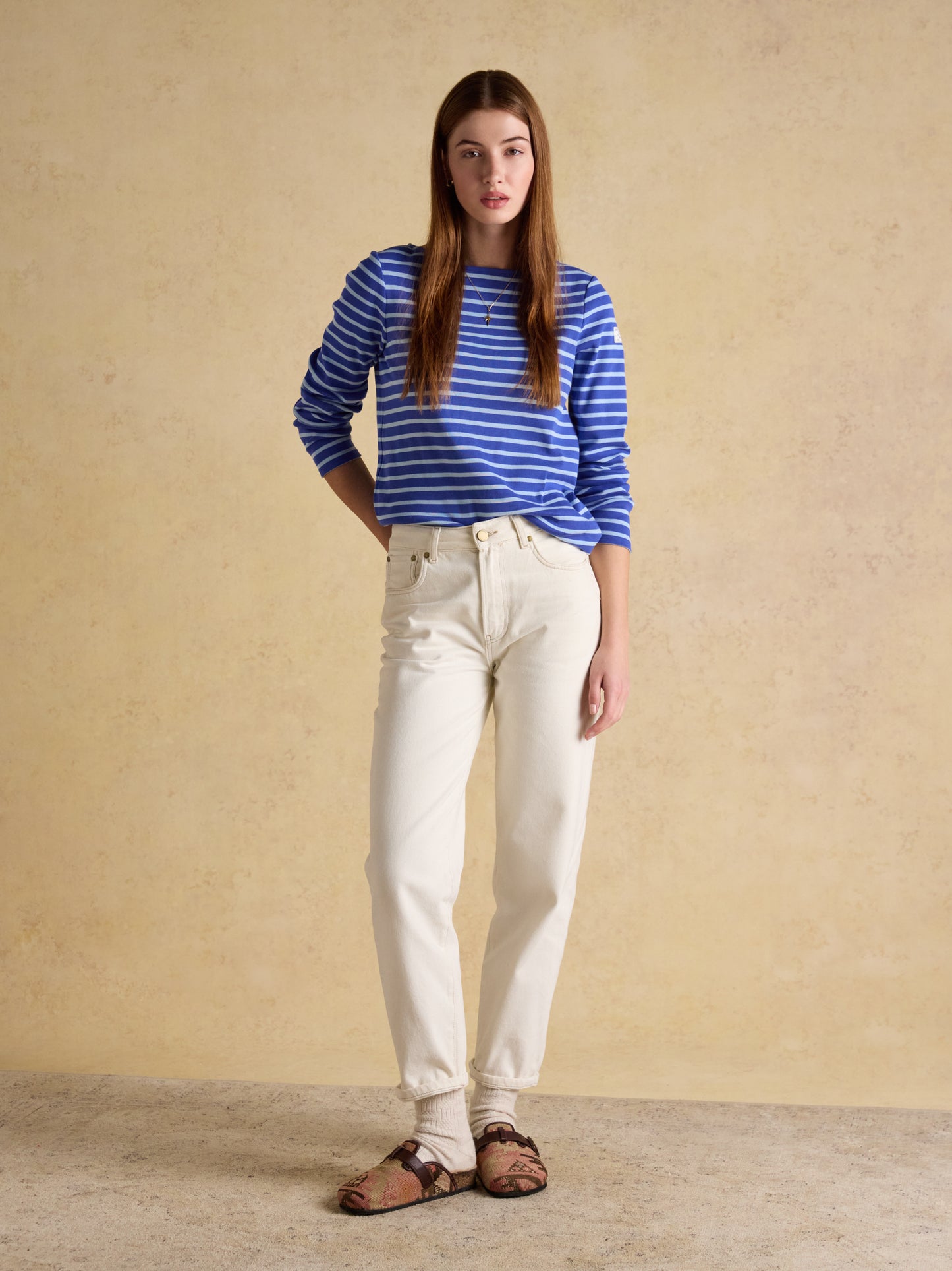 New Harbour Striped Boat Neck Breton Top