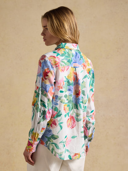 Anna Floral Long Sleeve Linen Shirt