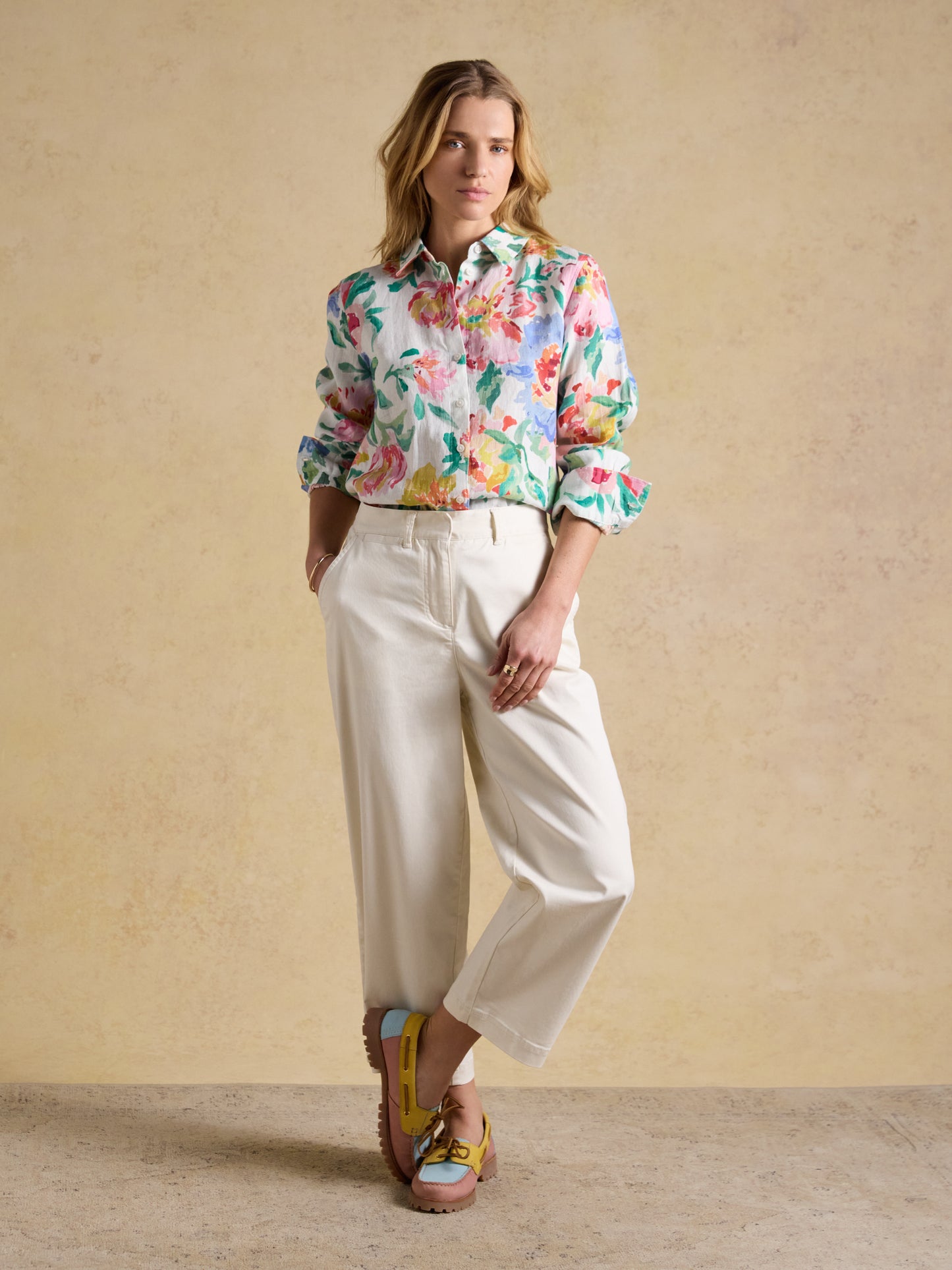 Anna Floral Long Sleeve Linen Shirt