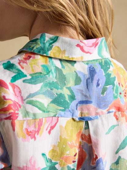 Anna Floral Long Sleeve Linen Shirt